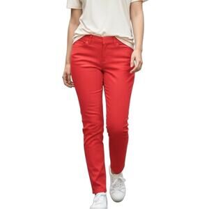 Gap Women's Slim City Khakis 8 Salmon Pink Chinos Ankle Stretch Mid Rise Pants